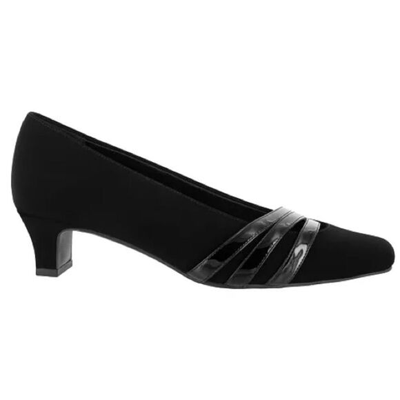 Easy Street Black Low Heel square toe pumps - Picture 2 of 5